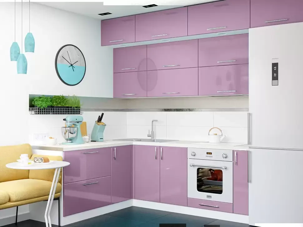 Розовая угловая кухня Color-MIX VIP-Master 2800x1800