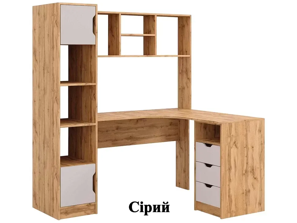 Сірий кутовий письмовий стіл Teenager Viorina DEKO Тінейджер дуб Тахо Сірий кутовий письмовий стіл Teenager Viorina DEKO Тінейджер дуб Тахо