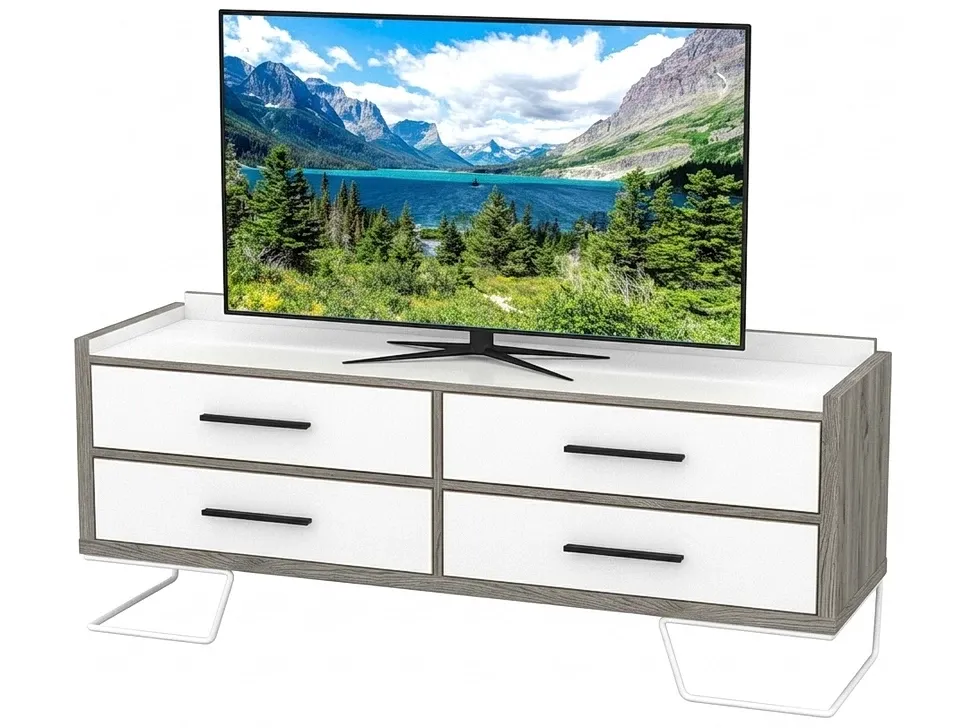 Тумба-TV під телевізор ТБ-412 1565х630х440 Тіса Меблі дуб крафт сірий