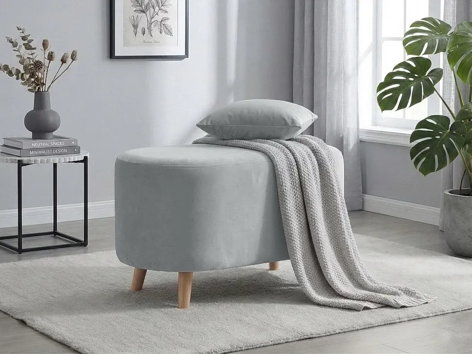 Пуф Lounge Light Grey (Світло-сірий) MAXI Viorina DEKO в інтр'єрі Пуф Lounge Light Grey (Світло-сірий) MAXI Viorina DEKO в інтр'єрі