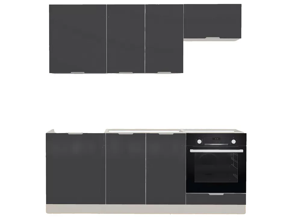 Без Столешницы, Графит Модульная кухня Acryl 2 м фасады LuxeForm Рост