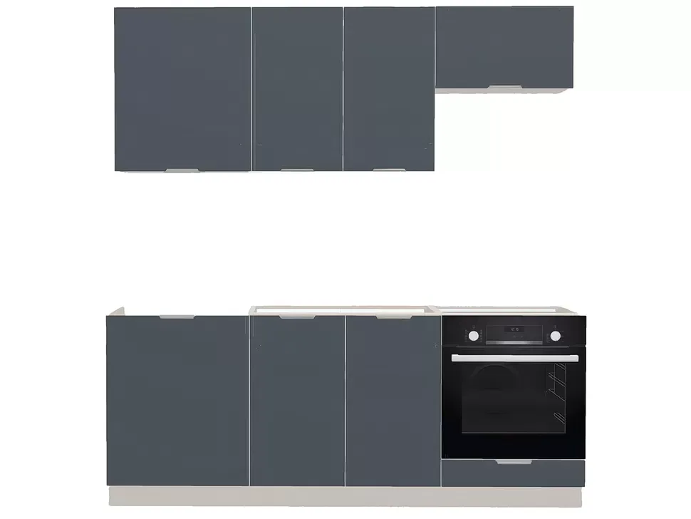 Без Столешницы, Гриджио Модерн Модульная кухня Acryl 2 м фасады LuxeForm Рост