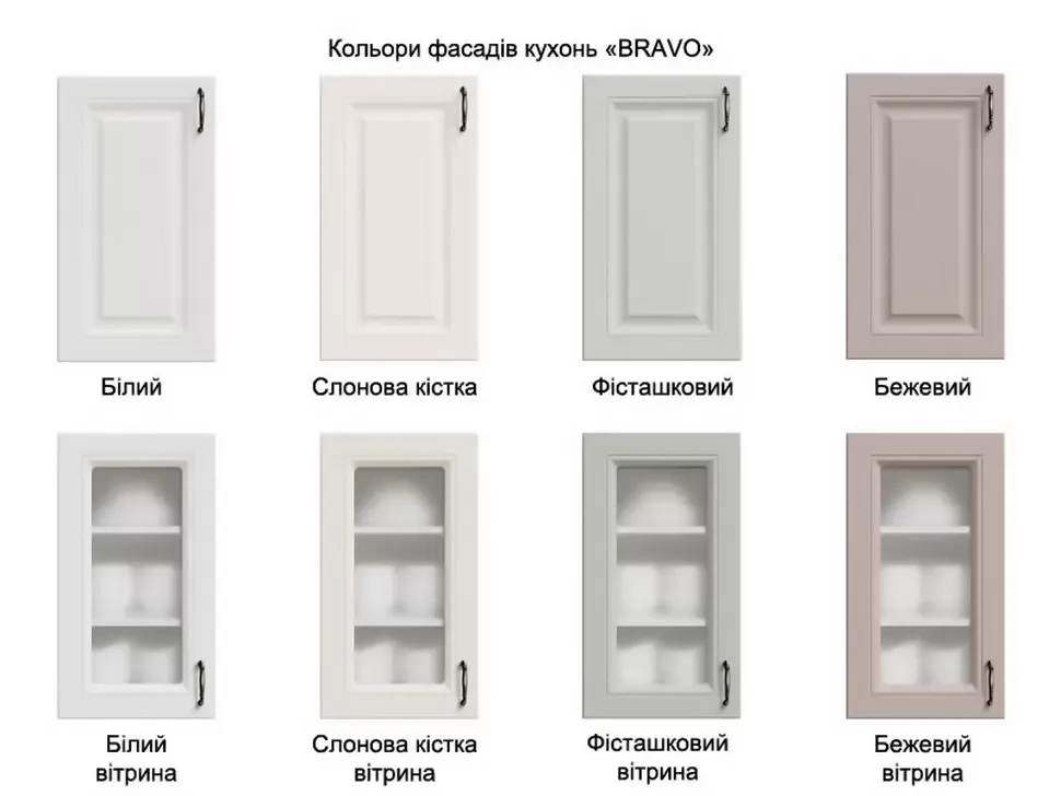 Варианты Фасадов кухни Браво ВИП-Мастер