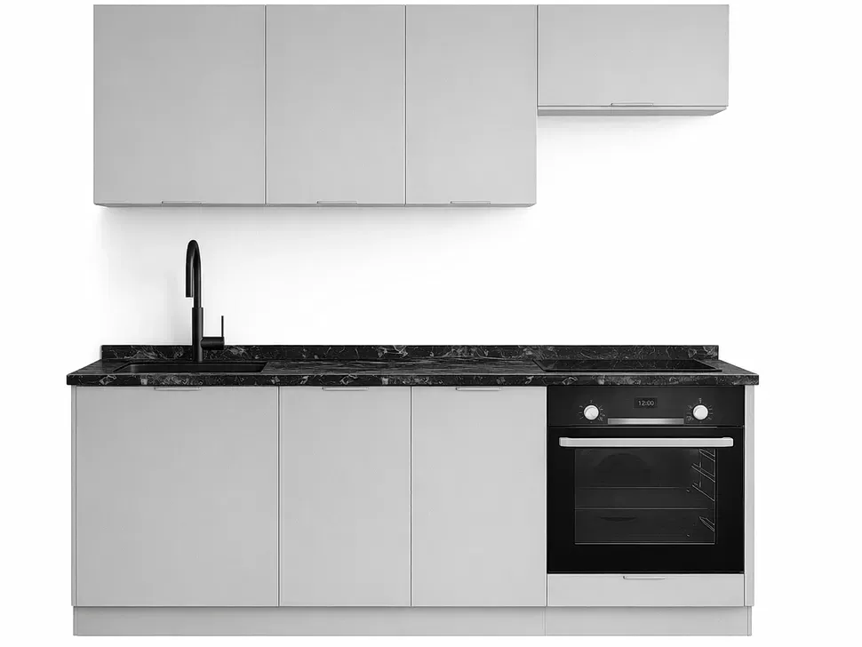 LuxeForm 38 Мм, Шиншилла Модульная кухня 2 м ДСП фасады Рост LuxeForm 38 Мм, Шиншилла Модульная кухня 2 м ДСП фасады Рост