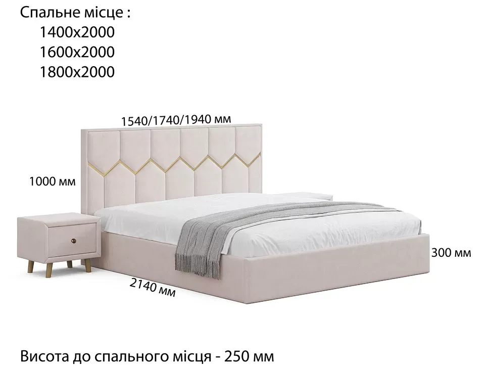 Двуспальная кровать Mirali Viorina DEKO Мирали 1600-1800x2000 – детали изделия