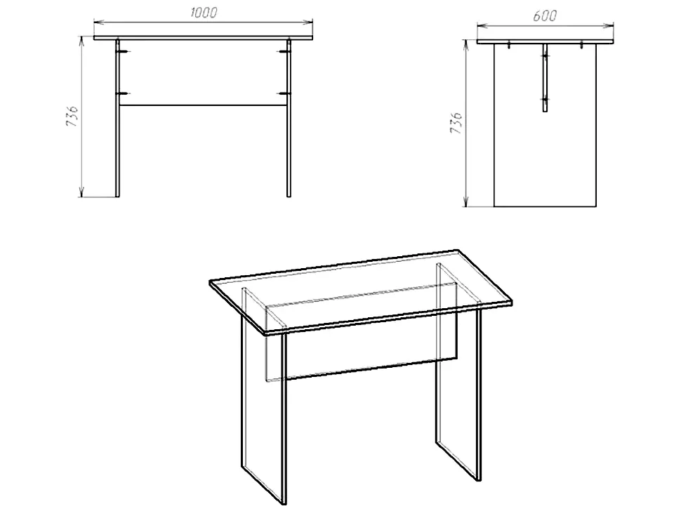 Размеры стол МО-1 мебельной фабрики Компанит Размеры стол МО-1 мебельной фабрики Компанит