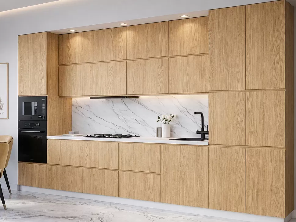Дуб Класичний Шпонована кухня WoodLine Lux 3,8 м дуб старий Віп-Майстер