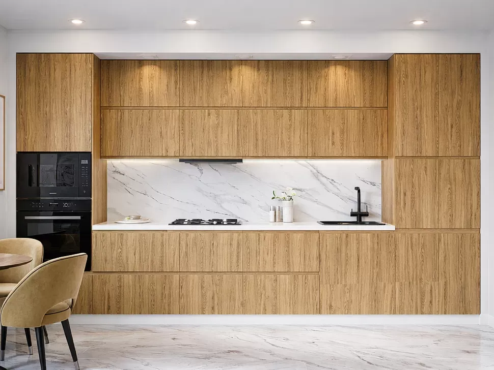 Шпонована кухня WoodLine Lux 3,8 м дуб старий Віп-Майстер фото 2