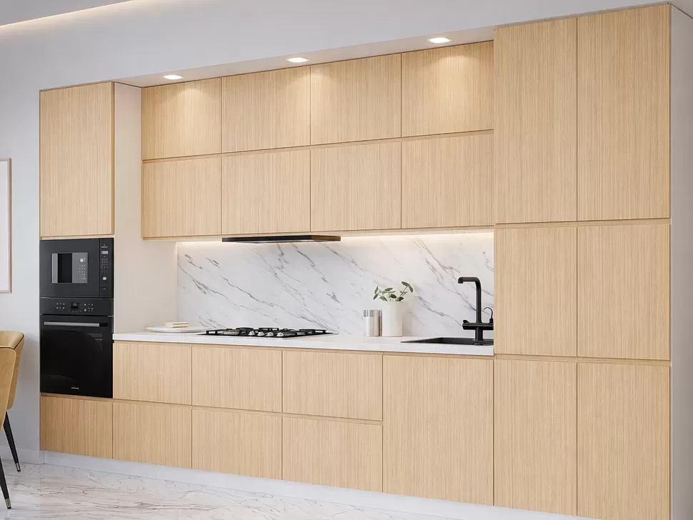 Дуб Елегант Шпонована кухня WoodLine Lux 3,8 м дуб старий Віп-Майстер