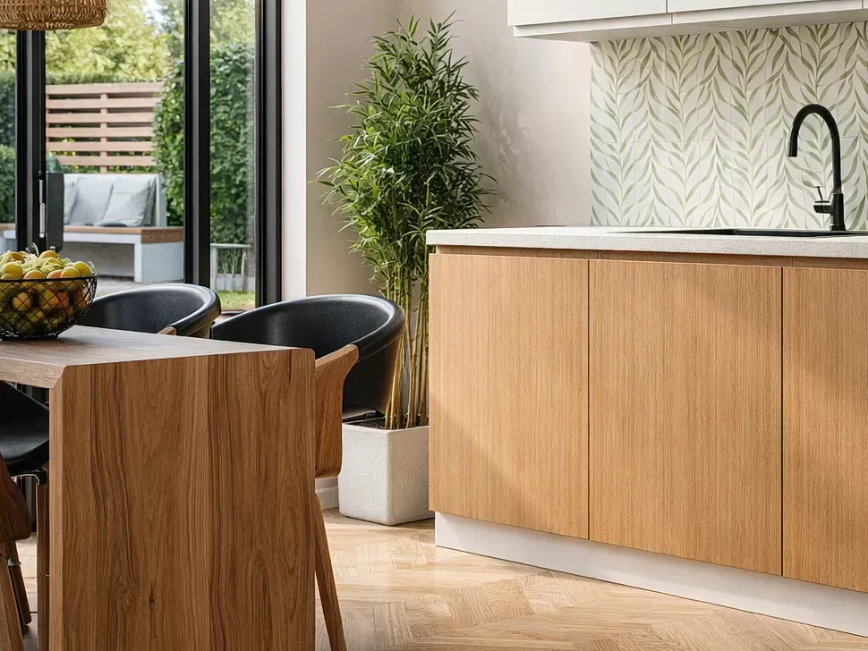 Шпонированная кухня WoodLine Люкс 2,4 м дуб классический Вип-Мастер фото 4 Шпонированная кухня WoodLine Люкс 2,4 м дуб классический Вип-Мастер фото 4