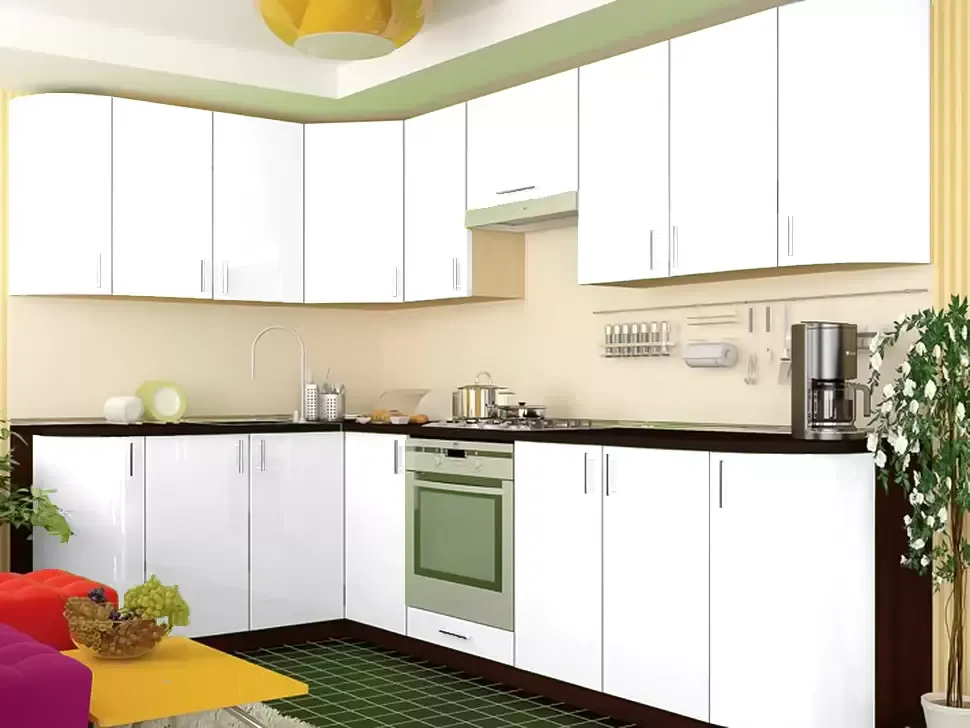 Белая угловая кухня Color-MIX VIP-Master 2700x1700