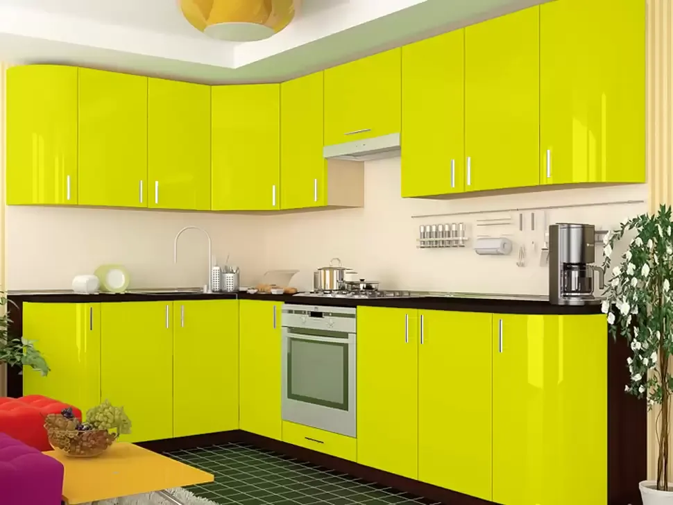 Желтая угловая кухня Color-MIX VIP-Master 2700x1700