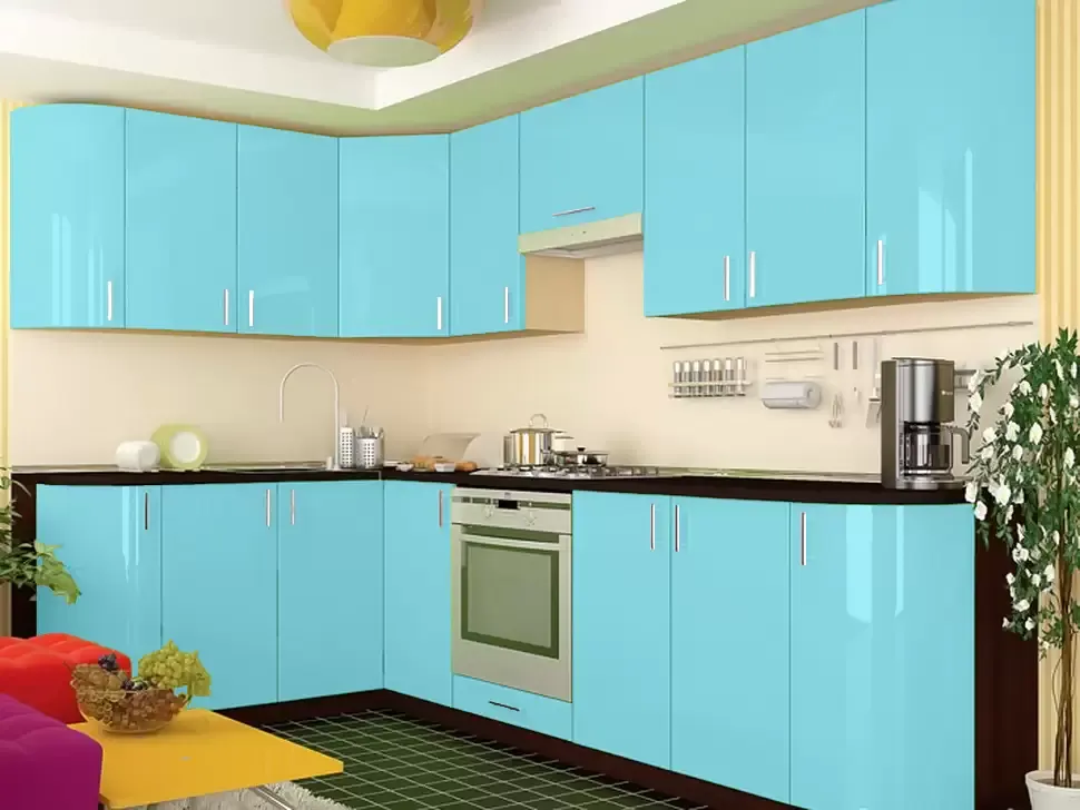 Голубая угловая кухня Color-MIX VIP-Master 2700x1700