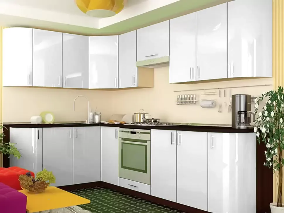 Белый металлик угловая кухня Color-MIX VIP-Master 2700x1700