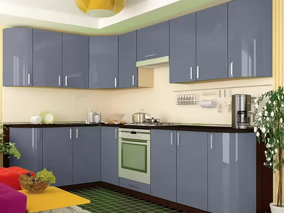Серый металлик угловая кухня Color-MIX VIP-Master 2700x1700