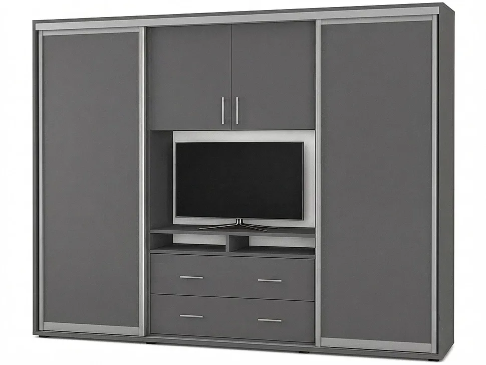 Шафа-купе ТВ Фенікс Омега ДСП графіт під телевізор 2400 мм
