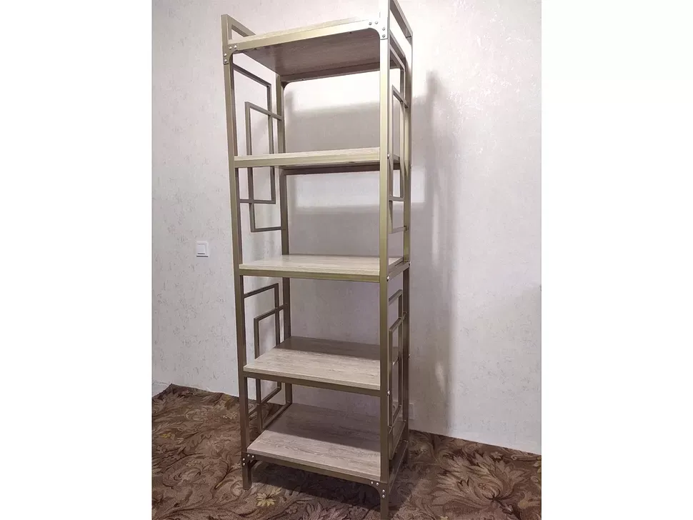 Стеллаж Квадро Loft 5 полок цвет ДСП Аляска от мебельной фабрики Металл-Дизайн