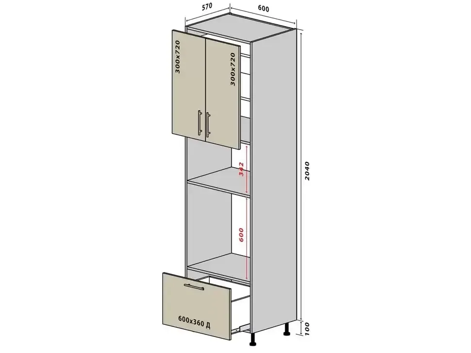 Розміри пеналу для кухні VIP-Master кухня Color-MIX модуль №39 пенал люкс Розміри пеналу для кухні VIP-Master кухня Color-MIX модуль №39 пенал люкс