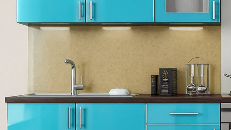 Голубая кухня с витриной Color-MIX VIP-Master 2.4 метра Голубая кухня с витриной Color-MIX VIP-Master 2.4 метра