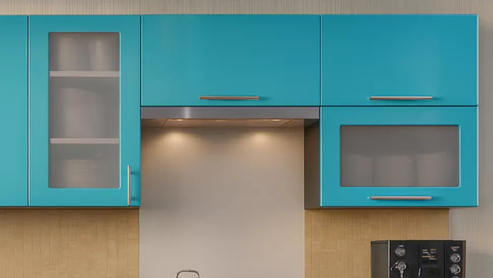 Голубая кухня с витриной Color-MIX VIP-Master 2.4 метра Голубая кухня с витриной Color-MIX VIP-Master 2.4 метра