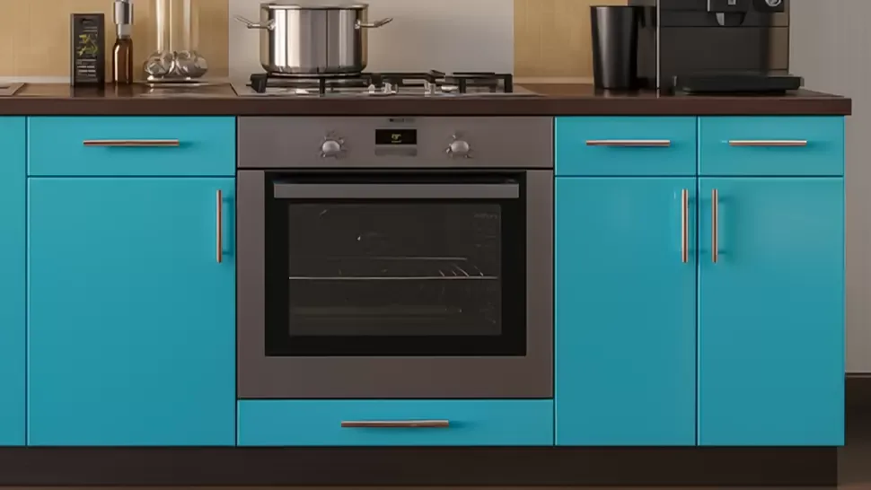 Голубая кухня с витриной Color-MIX VIP-Master 2.4 метра Голубая кухня с витриной Color-MIX VIP-Master 2.4 метра