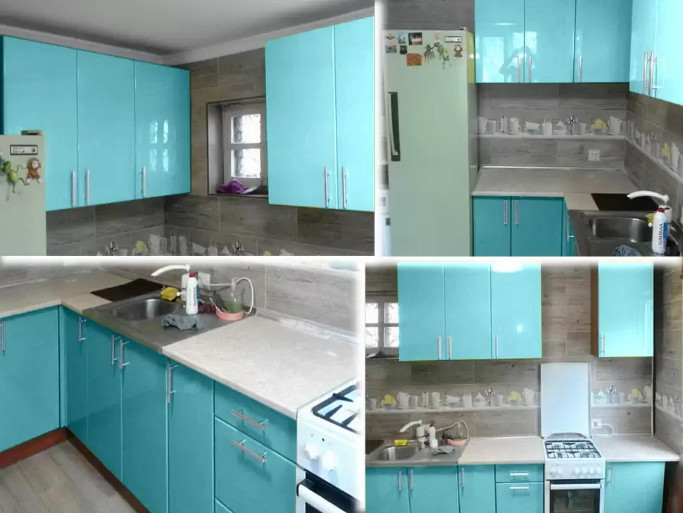 Светло голубая угловая кухня Color-MIX VIP-Master 2300x1300 Светло голубая угловая кухня Color-MIX VIP-Master 2300x1300