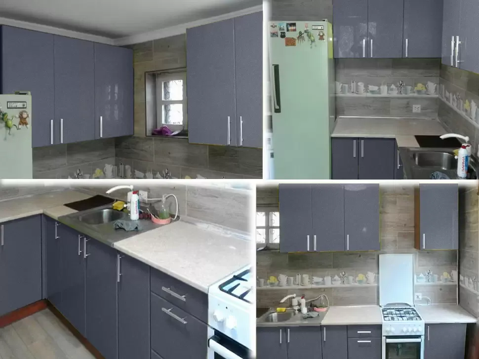 Серая металлик угловая кухня Color-MIX VIP-Master 2300x1300 Серая металлик угловая кухня Color-MIX VIP-Master 2300x1300
