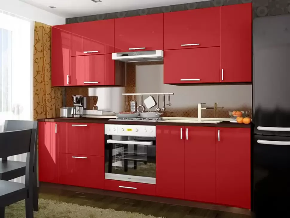 Каркасная кухня-глянец Color-MIX VIP-Master 2.4 метра