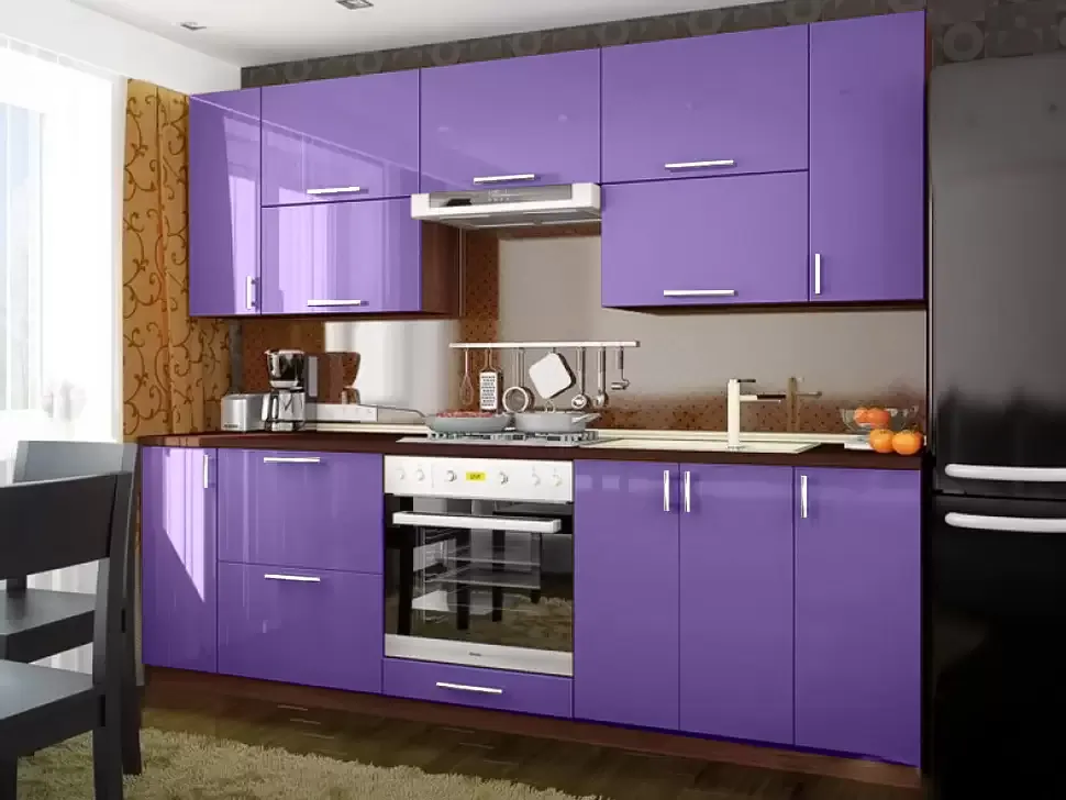 Фиолетовая кухня-глянец Color-MIX VIP-Master 2.4 метра