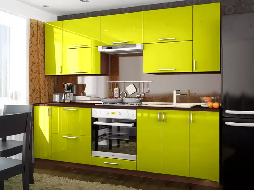 Желтая  кухня-металлик Color-MIX VIP-Master 2.4 метра