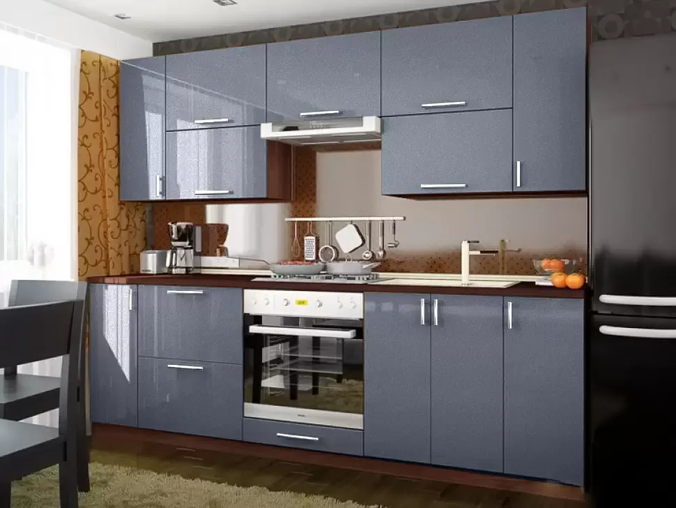 Серая кухня-металлик Color-MIX VIP-Master 2.4 метра