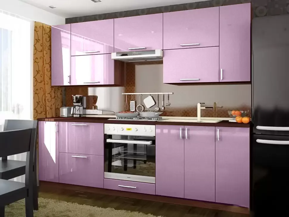 Фиалковая кухня-металлик Color-MIX VIP-Master 2.4 метра