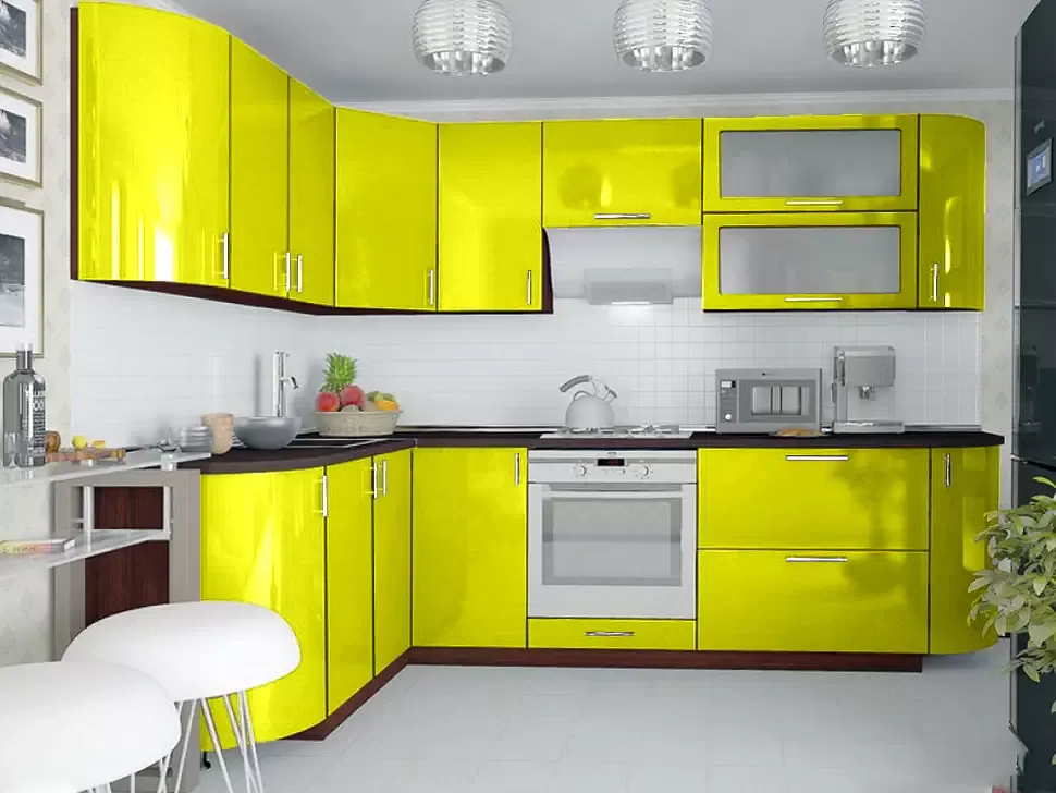 Желтая угловая кухня Color-MIX VIP-Master 2700x1700