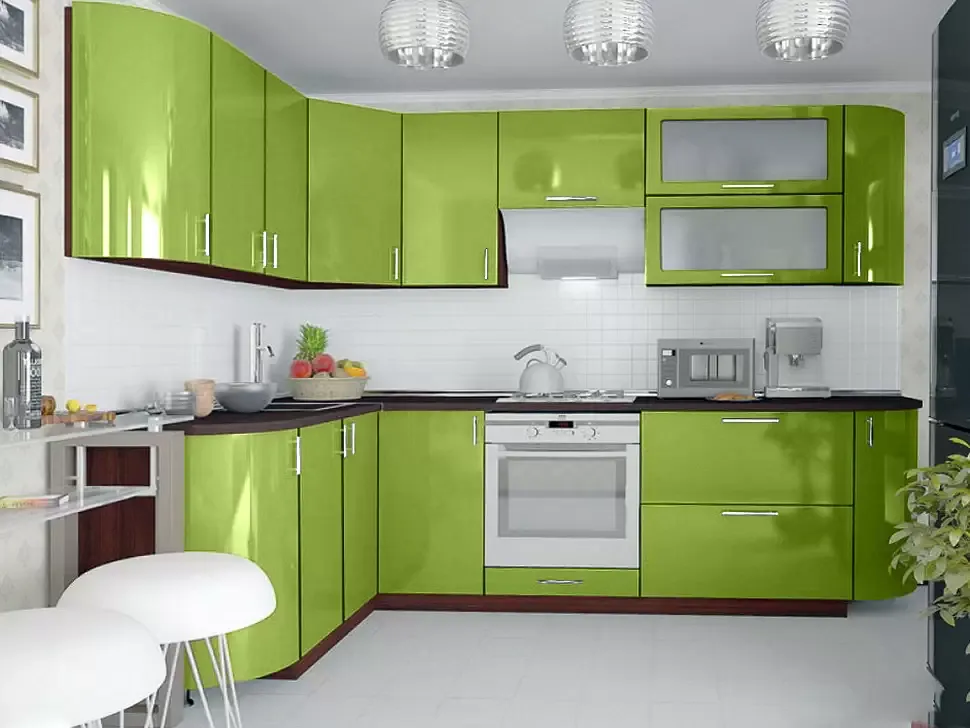 Зеленая угловая кухня Color-MIX VIP-Master 2700x1700