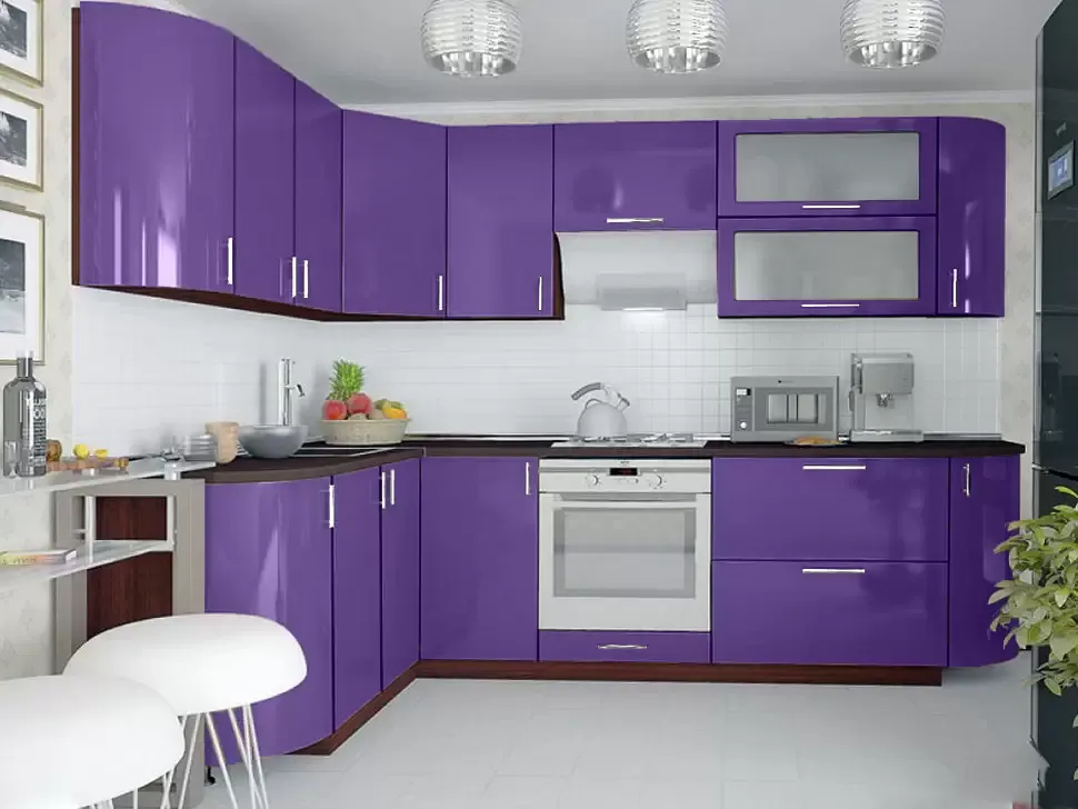 Фиолетовая угловая кухня Color-MIX VIP-Master 2700x1700