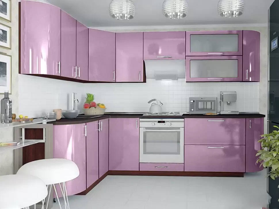 Розовая угловая кухня Color-MIX VIP-Master 2700x1700