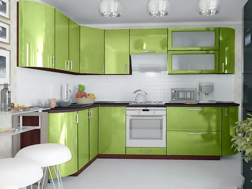 Оливковая металлик угловая кухня Color-MIX VIP-Master 2700x1700
