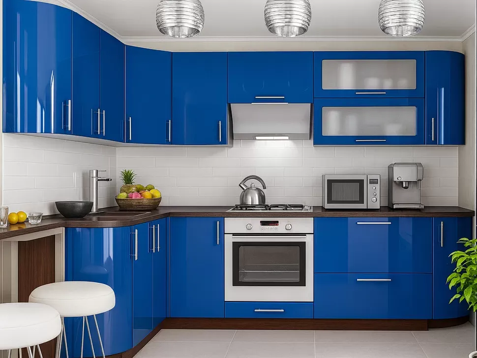 Синяя угловая кухня Color-MIX VIP-Master 2700x1700