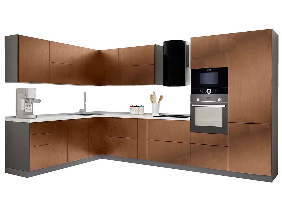 LuxeForm 38 Мм, Красная Медь Угловая кухня Idea 3,6×1,5 м фасады LuxeForm Рост LuxeForm 38 Мм, Красная Медь Угловая кухня Idea 3,6×1,5 м фасады LuxeForm Рост