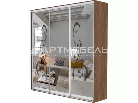 Шкаф-купе трехдверный зеркальный 1800-2700 Арт-Мебель Premium