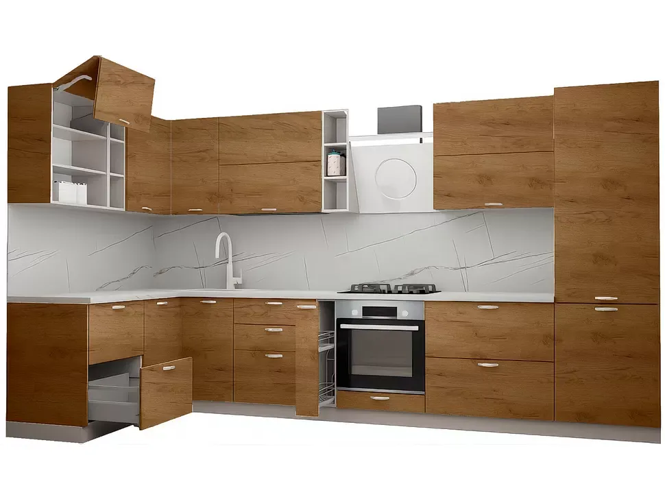 Кутова кухня 3,8×1,7 м ДСП фасади Рост купити в Києві – Київ-Меблі™