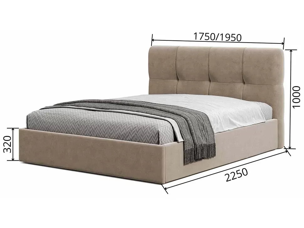 Размері двуспальной кровати Bueno Viorina DEKO 1400/1600/1800x2000
