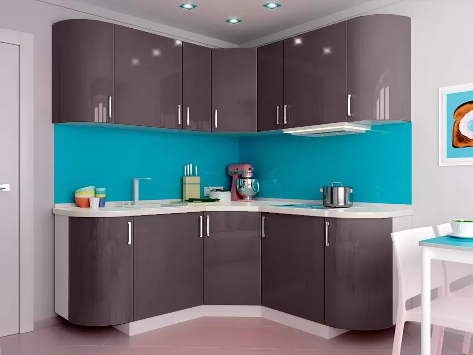 Коричневая угловая кухня ВИП-Мастер Марго 1,8х1,8 метра ❀ VIP-Master Margo 1800х1800