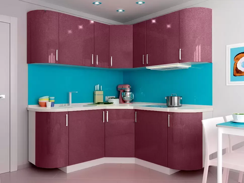 Бархат металлик угловая кухня ВИП-Мастер Марго 1,8х1,8 метра ❀ VIP-Master Margo 1800х1800