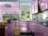 Розовая угловая кухня с островом Color-MIX VIP-Master 3200x2140x2800