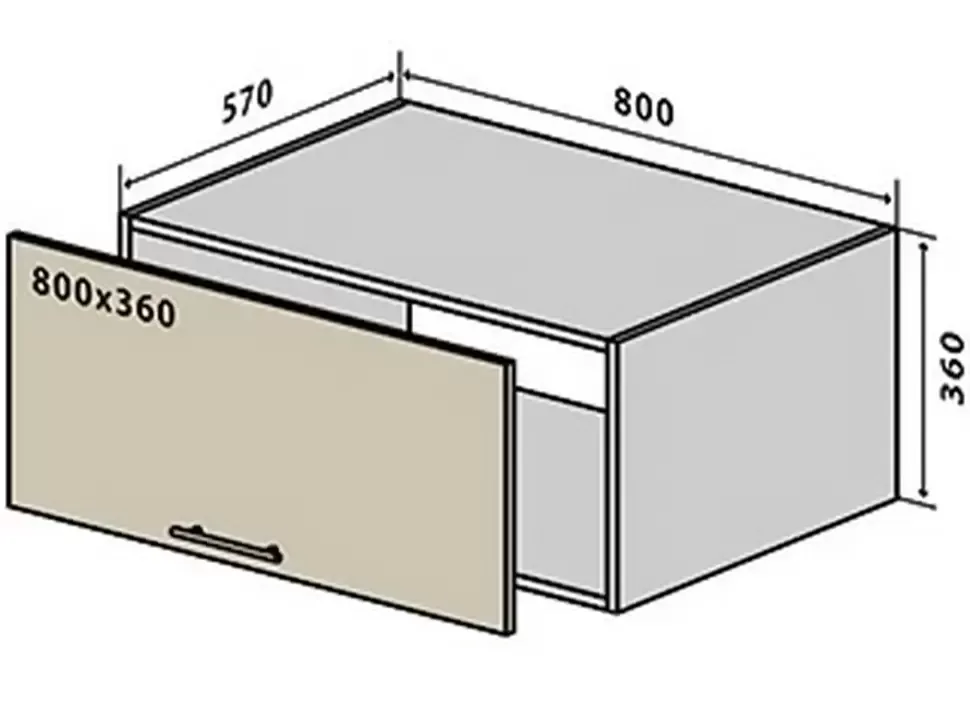 Розміри верхня шафа для кухні Мода модуль №68 800x360x280 Віп-Майстер
