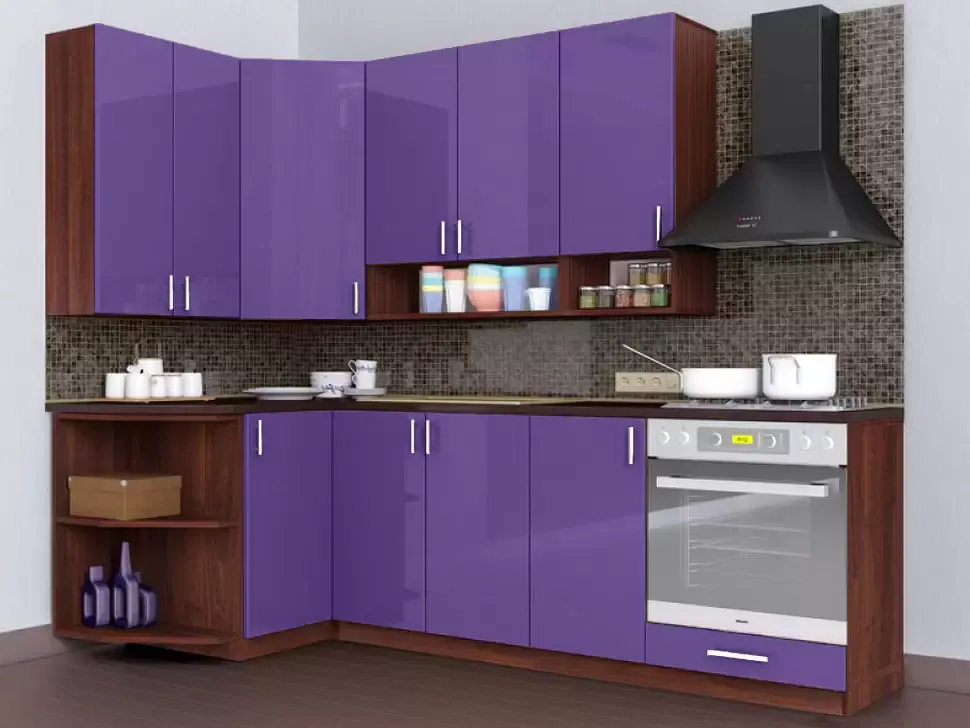 Сиреневая угловая кухня Color-MIX VIP-Master 2400x1200 Сиреневая угловая кухня Color-MIX VIP-Master 2400x1200