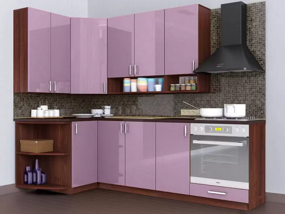 Розовая угловая кухня Color-MIX VIP-Master 2400x1200 Розовая угловая кухня Color-MIX VIP-Master 2400x1200