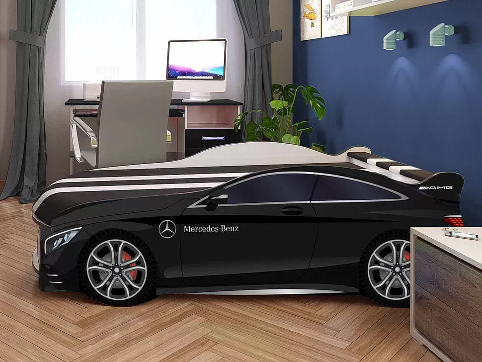 Детская кровать машина Mercedes Black Space 07 Viorina DEKO Мерседес черный фото 4