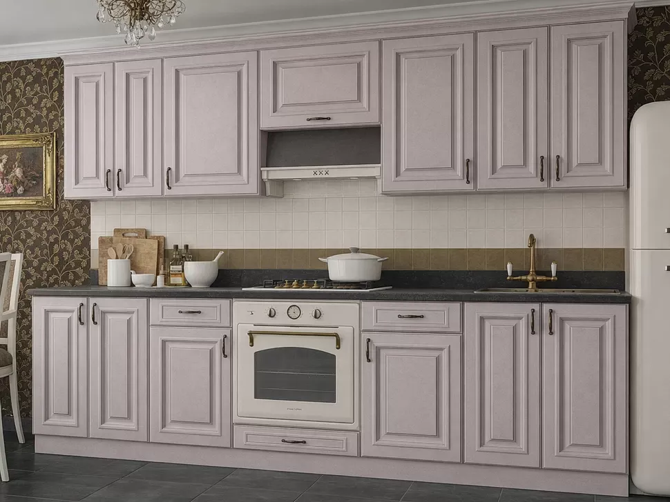 Кухня Amore Classic Вип-Мастер крашеный МДФ фасад меланж 2600